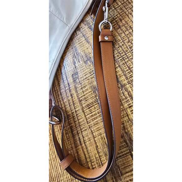 Y2K Coach Hamptons Large Ergo Soho Ivory Cream & Camel Leather Hobo Buckle Bag - Picture 12 of 16